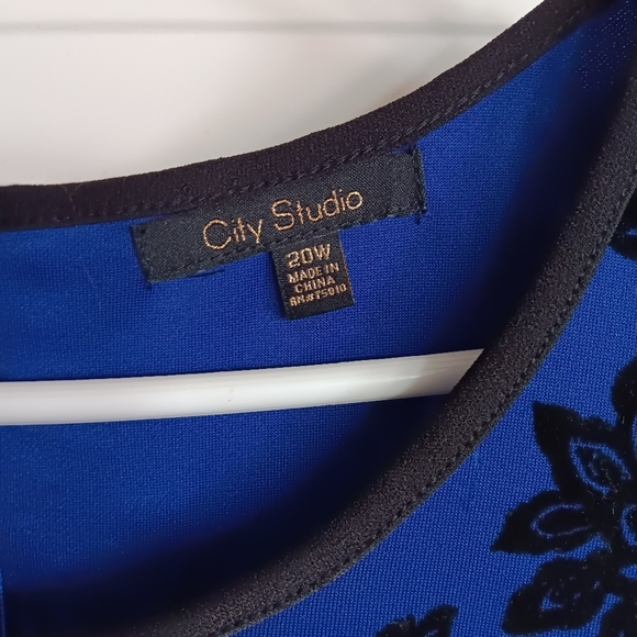 City Studios Womens Plus Size Trendy Sweetheart Dress Navy Size 22w main image 0
